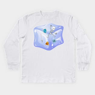 Gelatinous Cube - Blue Kids Long Sleeve T-Shirt